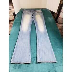 American Eagle Jeans Size 8 Extra Long Womens Blue Stretch Skinny Kick Bootcut